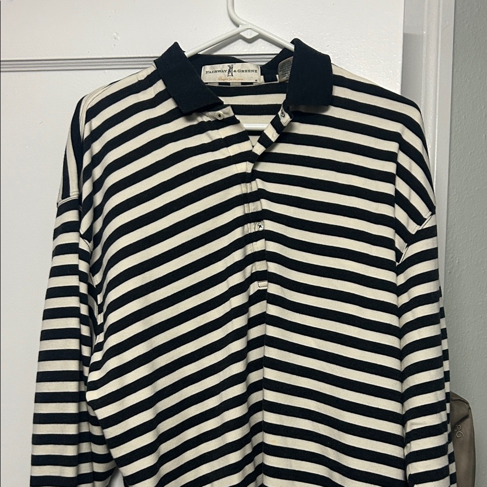 Navy and White Striped collar Men's Shirt